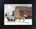 Dashing Through The Snow Horse Buggy Winter Art: Black