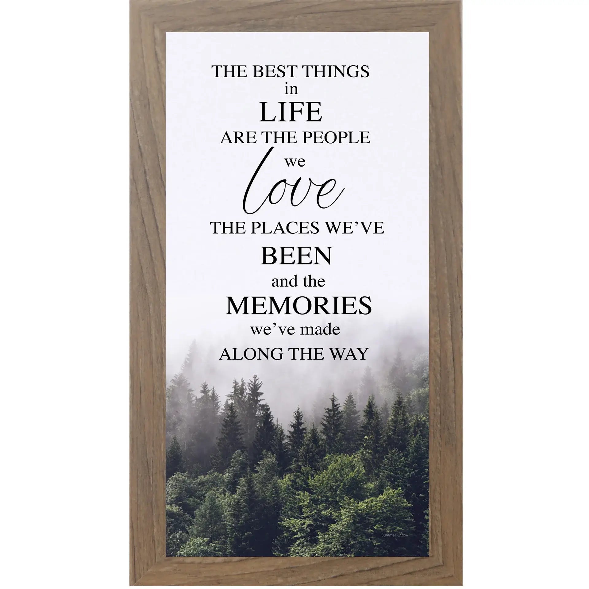 The Best Things In Life People Green Forest Art Vertical : Natural Brown / 8x14"
