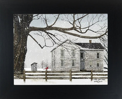 A Little Snow House by Artist Billy Jacobs Art Sign : Black Frame