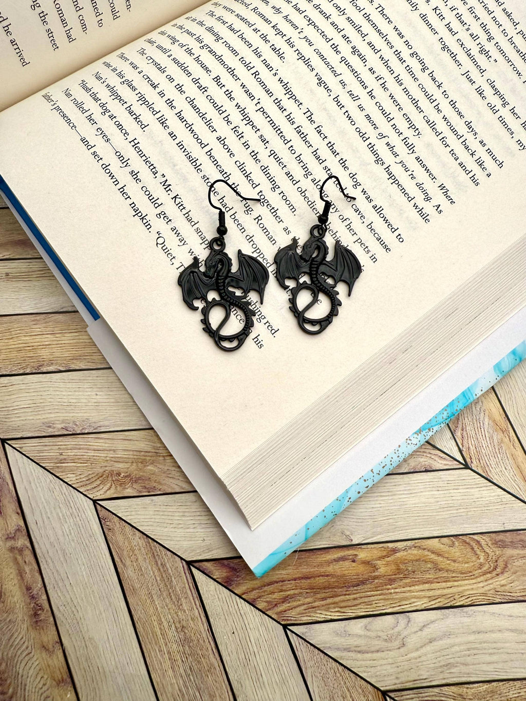 Dragon & Book Fantasy Reading Earrings and Gifts