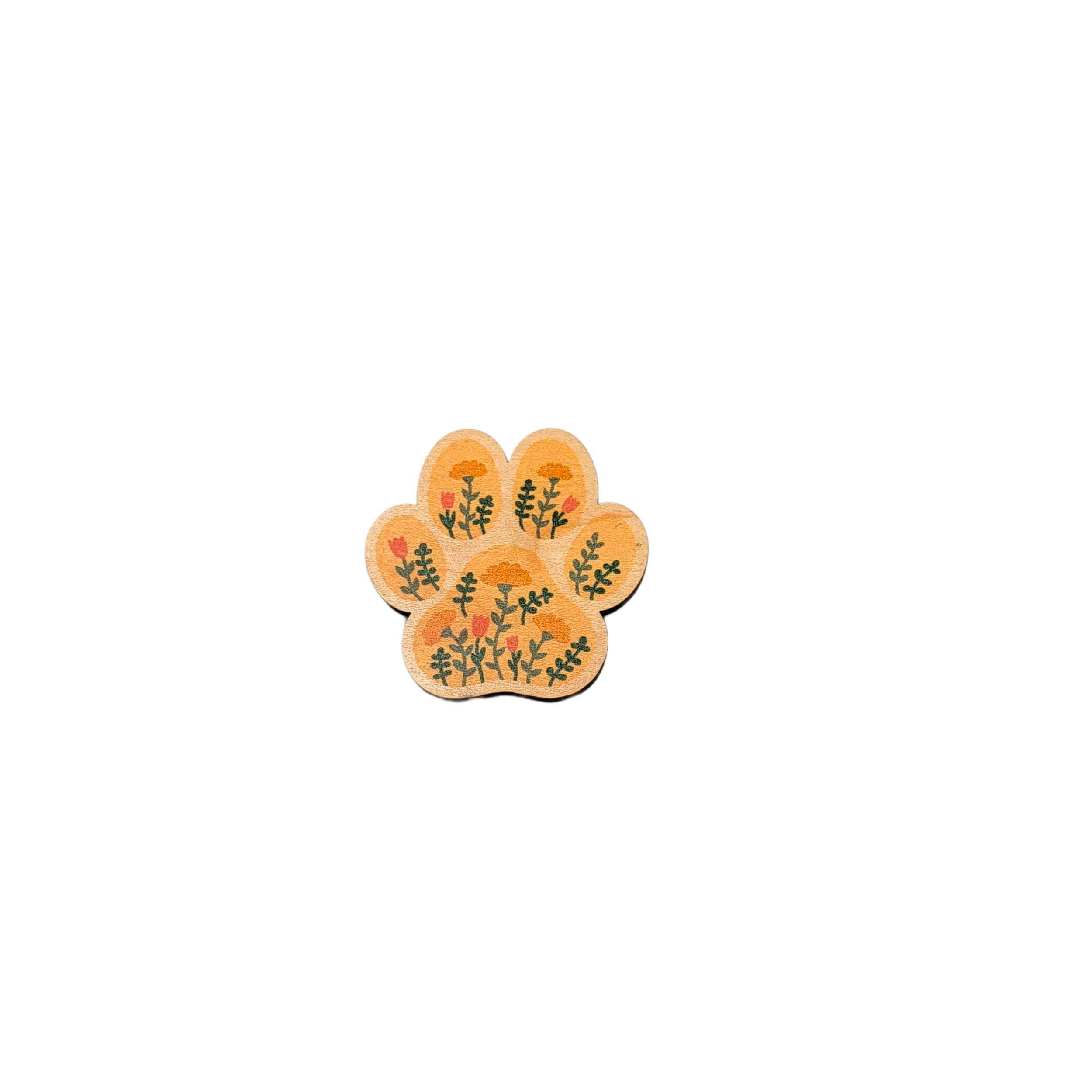 Summer Flowers Dog Paw Print Magnet Set - Home Decor