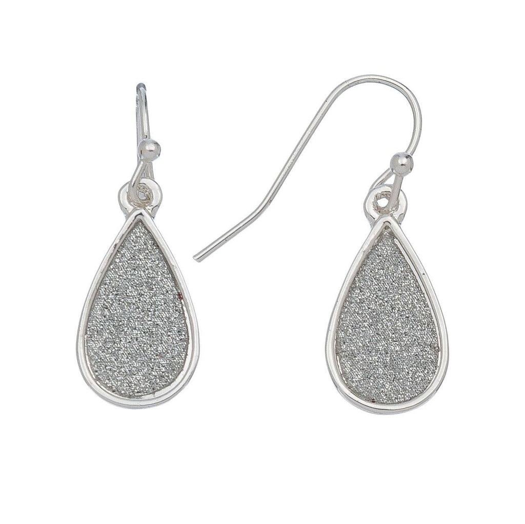 Textured Silver Tear Drop Ear Sense Earrings