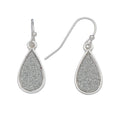 Textured Silver Tear Drop Ear Sense Earrings