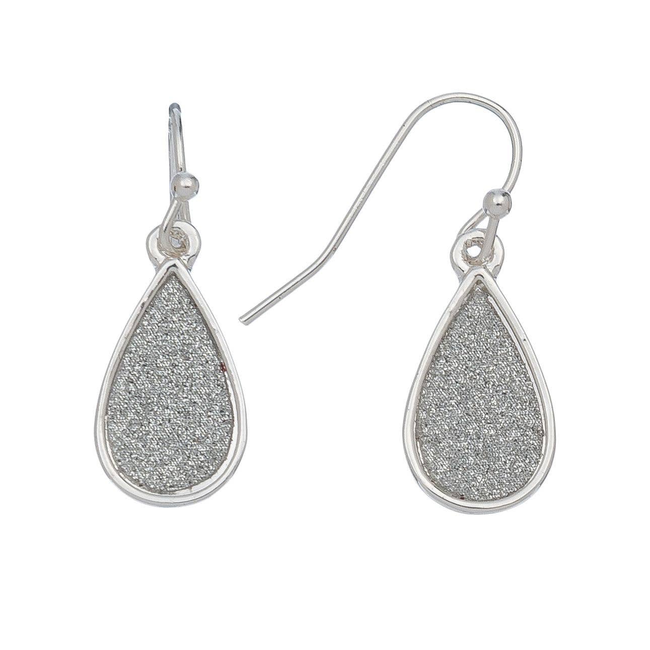 Textured Silver Tear Drop Ear Sense Earrings