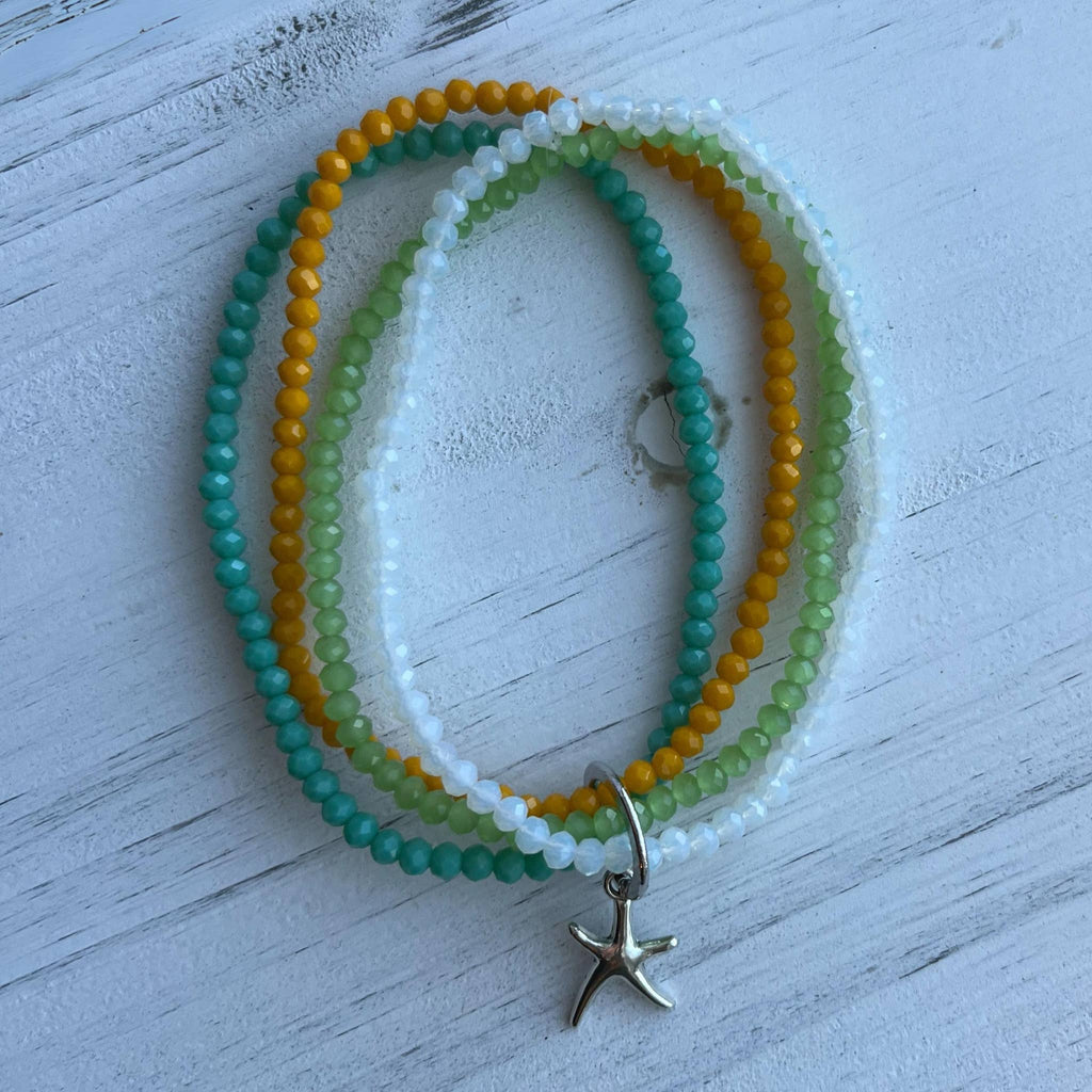 Kanani Multi Row Beaded Coastal Charm Bracelet: Starfish