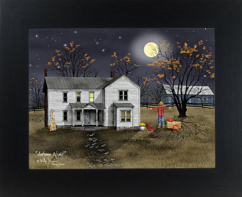 Autumn Night By Artist Billy Jacobs Art Framed Print  : Black Frame