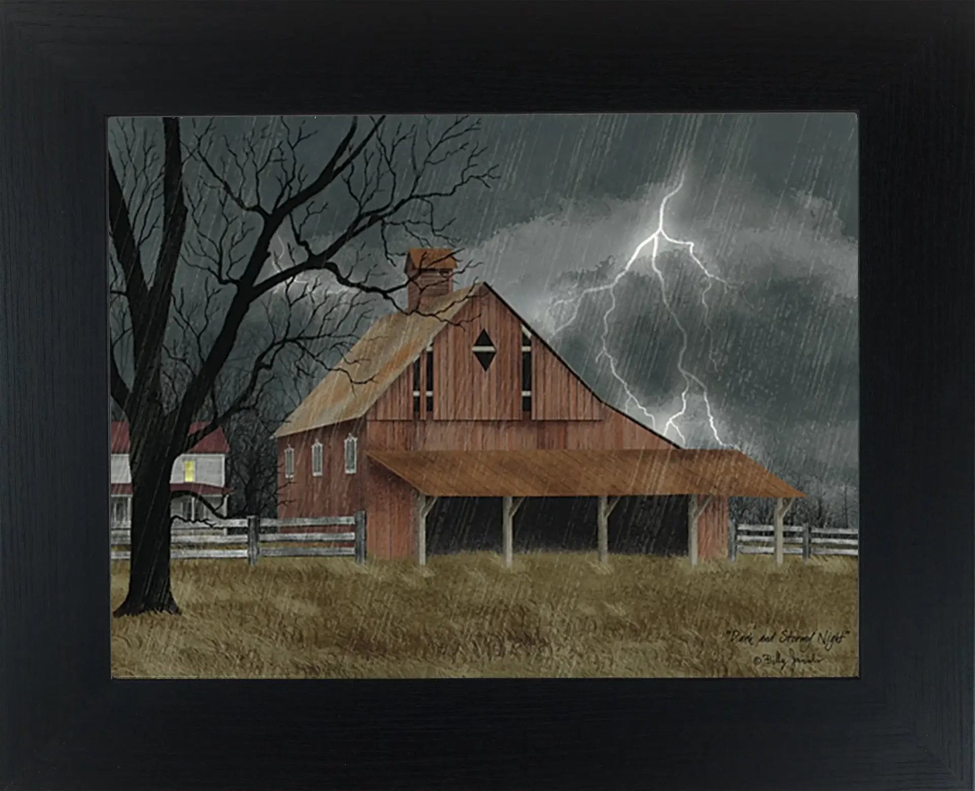 Dark and Story Night By Artist Billy Jacobs Art Framed Print