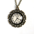 Edwardian Clock Steampunk Ornate Pendant Necklace