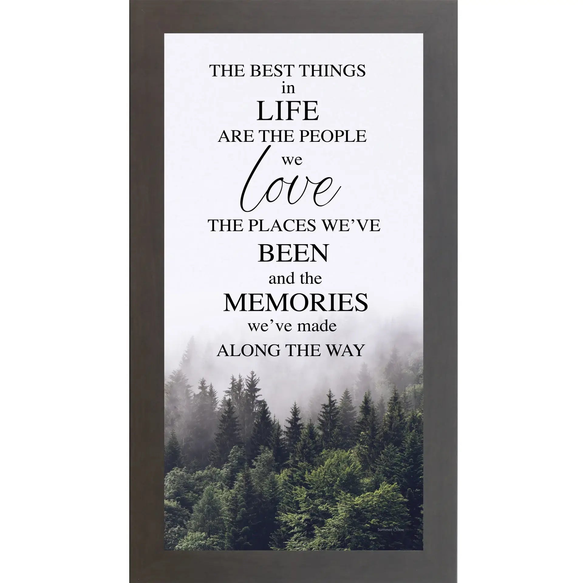 The Best Things In Life People Green Forest Art Vertical : Natural Brown / 8x14"
