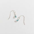Silver Teardrop Ear Sense Earrings: Aqua