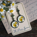 Yellow Rose and Heart Earrings