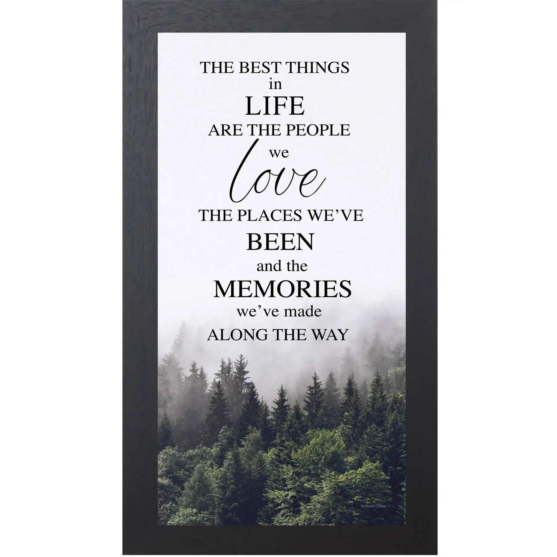 The Best Things In Life People Green Forest Art Vertical : Natural Brown / 8x14"
