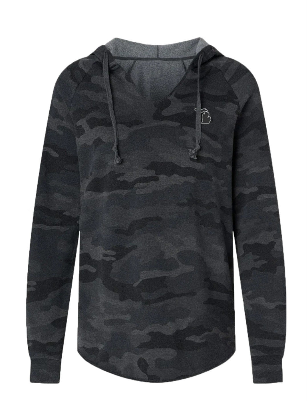 Mi Women Camo v-neck blck