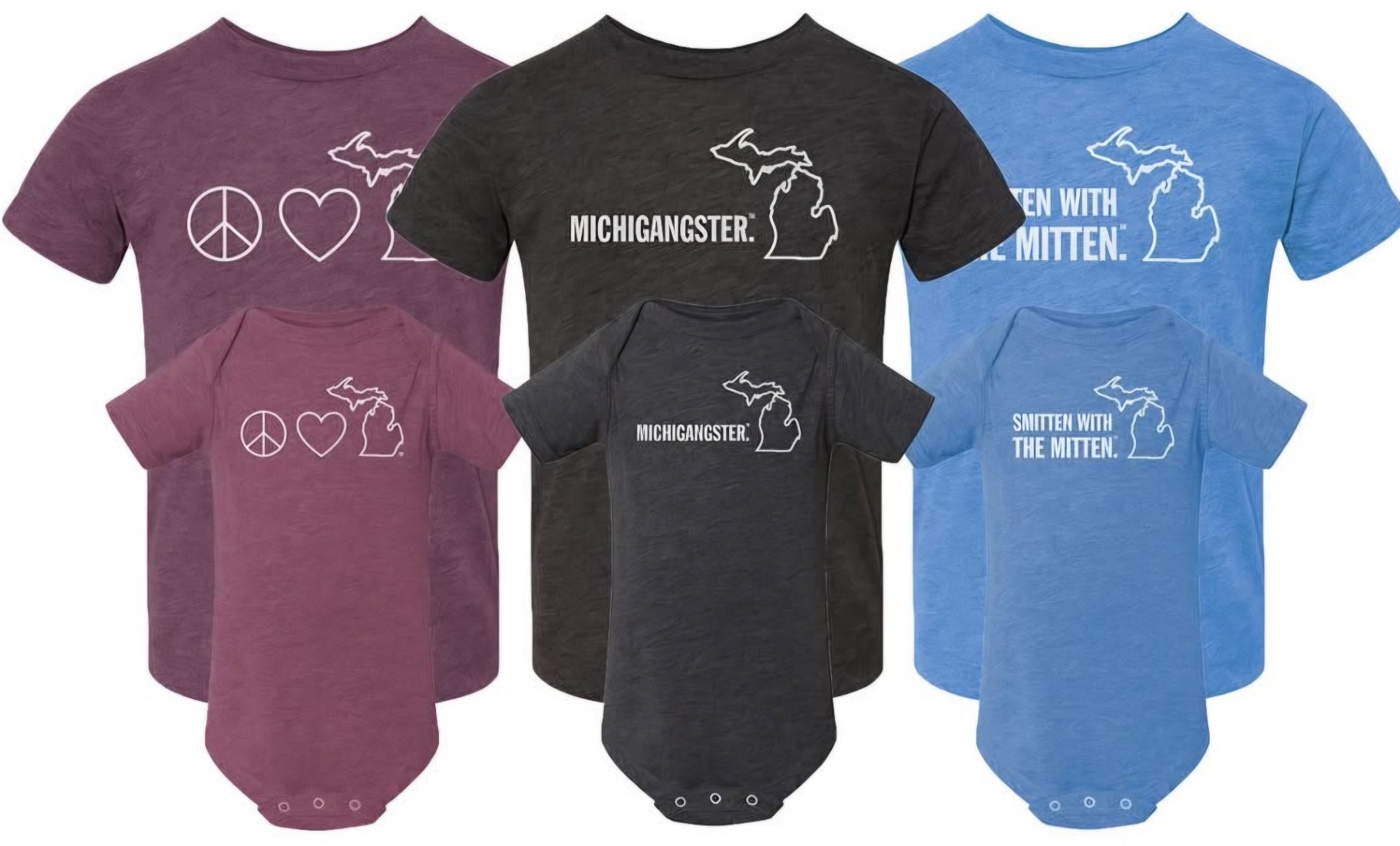 Michigangster onesie 12mo Dark Heather Grey