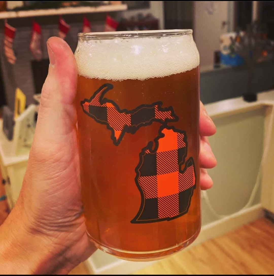 Mi Buffalo Plaid Can Glass