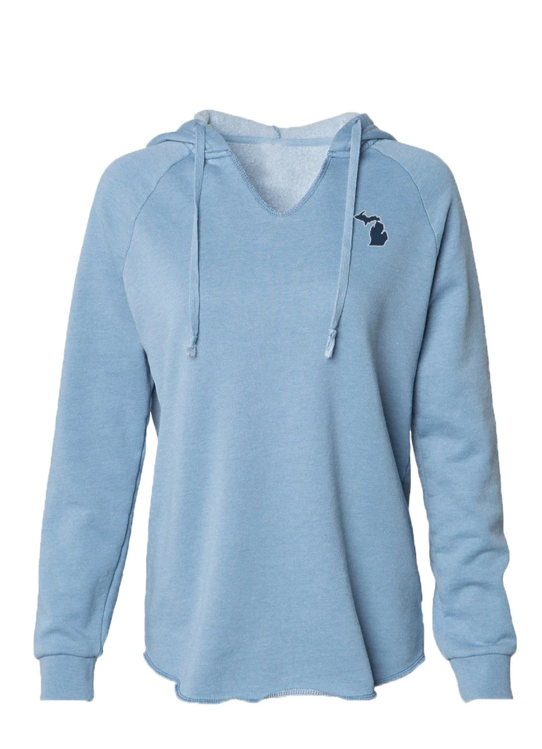 Mi Flowy V-Neck Hoodie Misty Blue