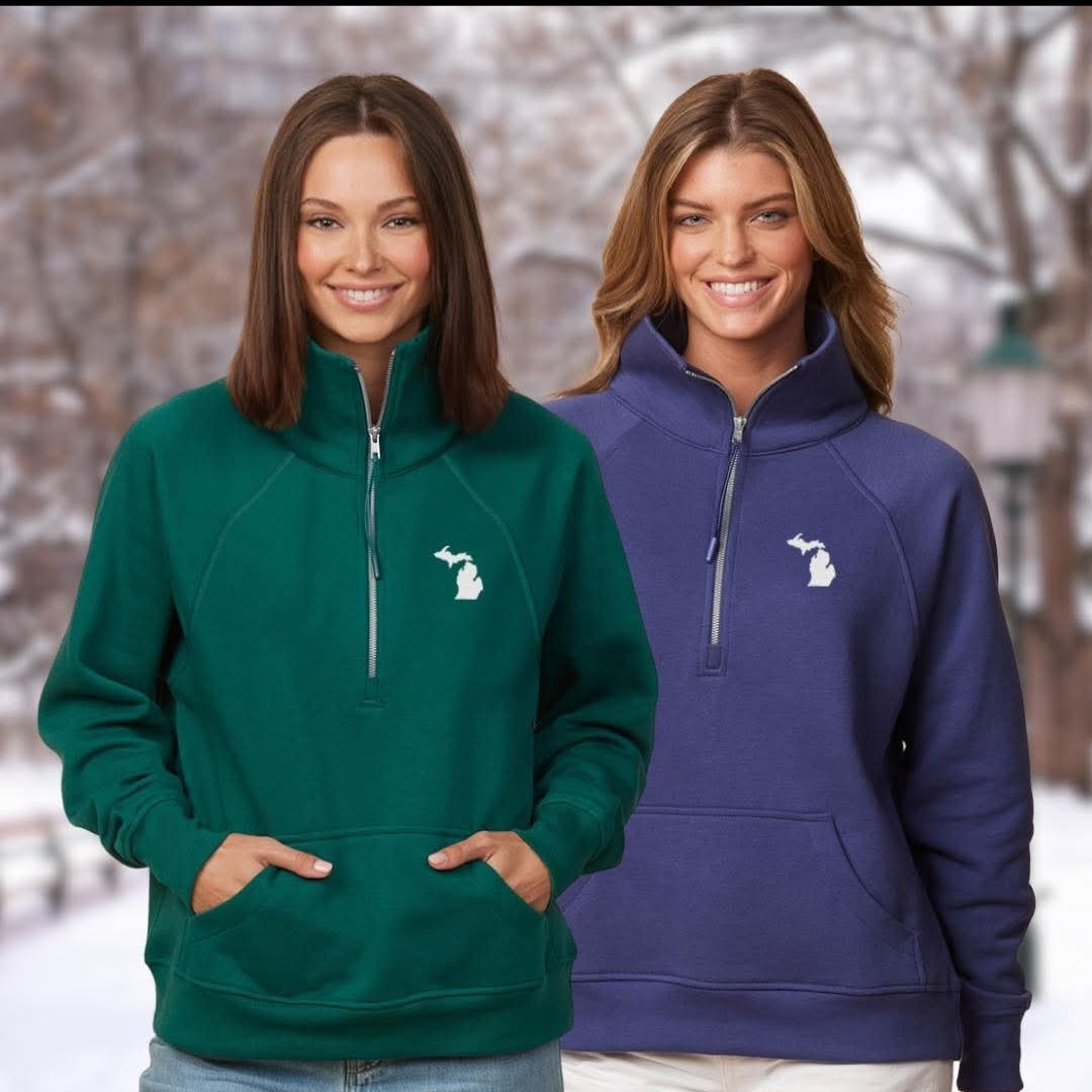 Mi Fleece Box Half Zip Women Pine Green/White