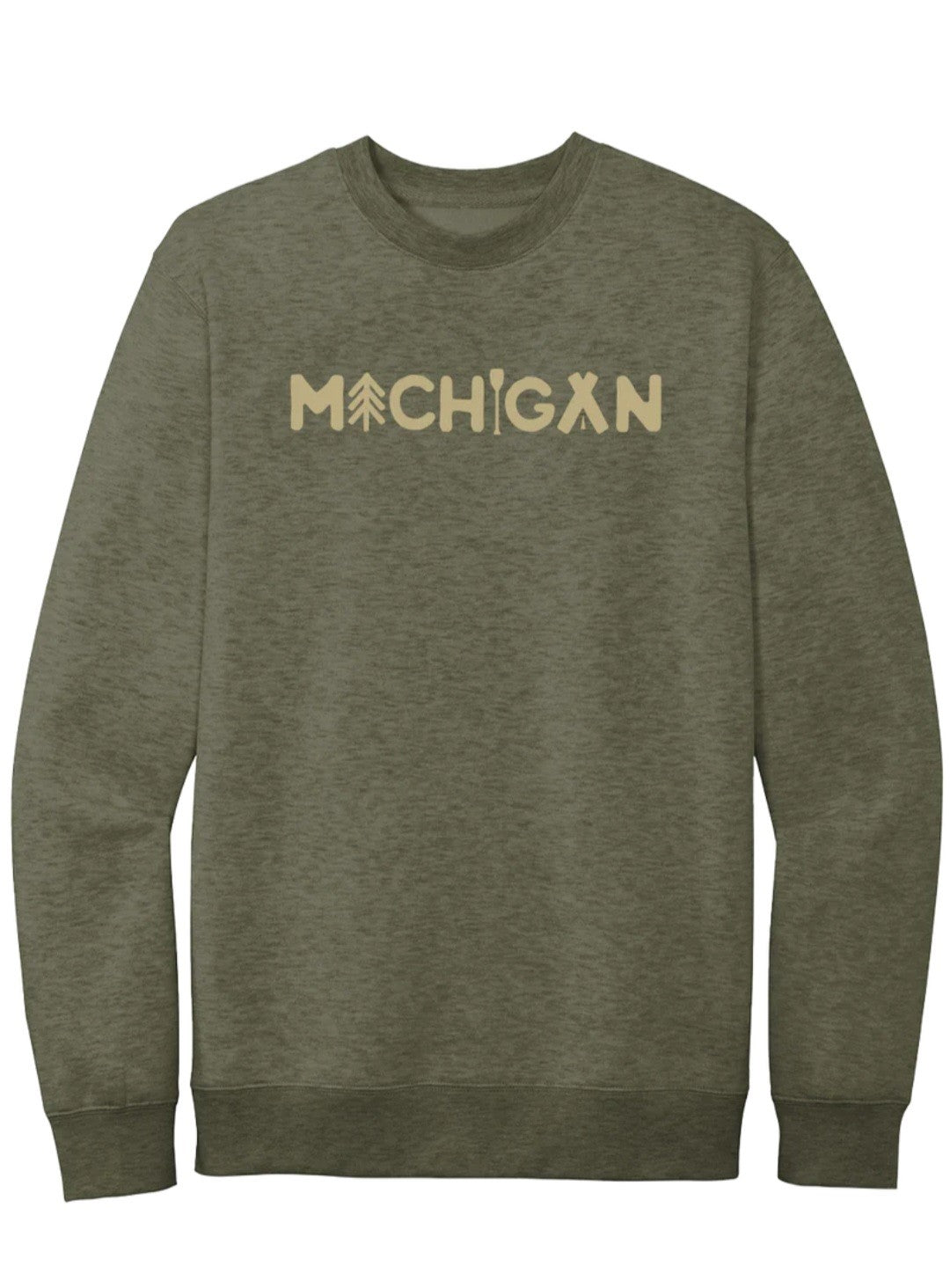 Mi Outdoor Crew Sweatshirt Heather Olive