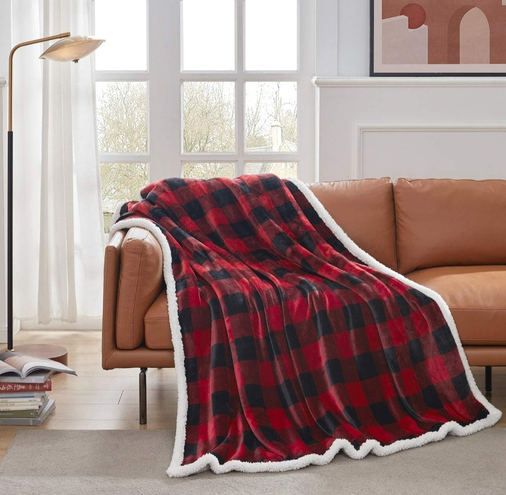Buffalo Plaid Extra Large Sherpa Throw/Blanket