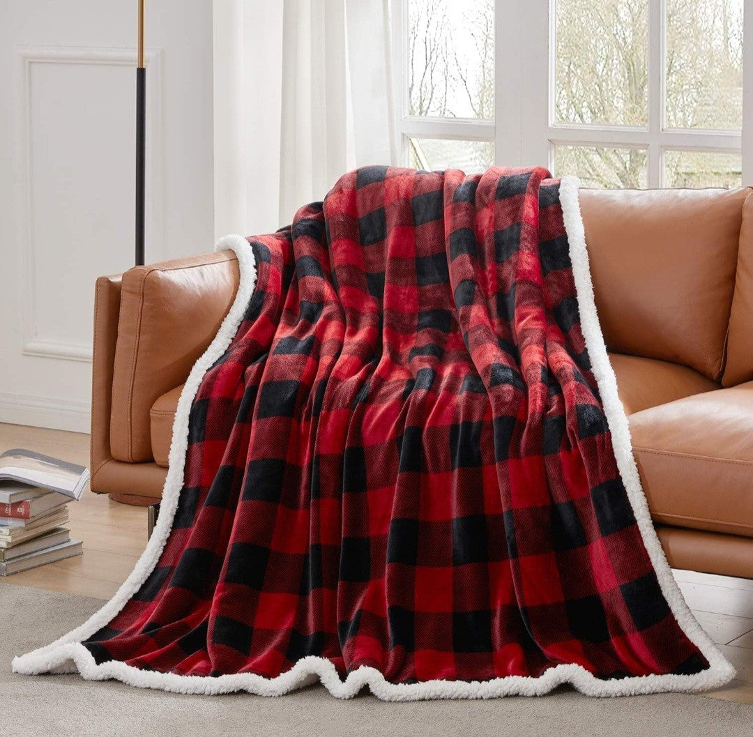 Buffalo Plaid Extra Large Sherpa Throw/Blanket