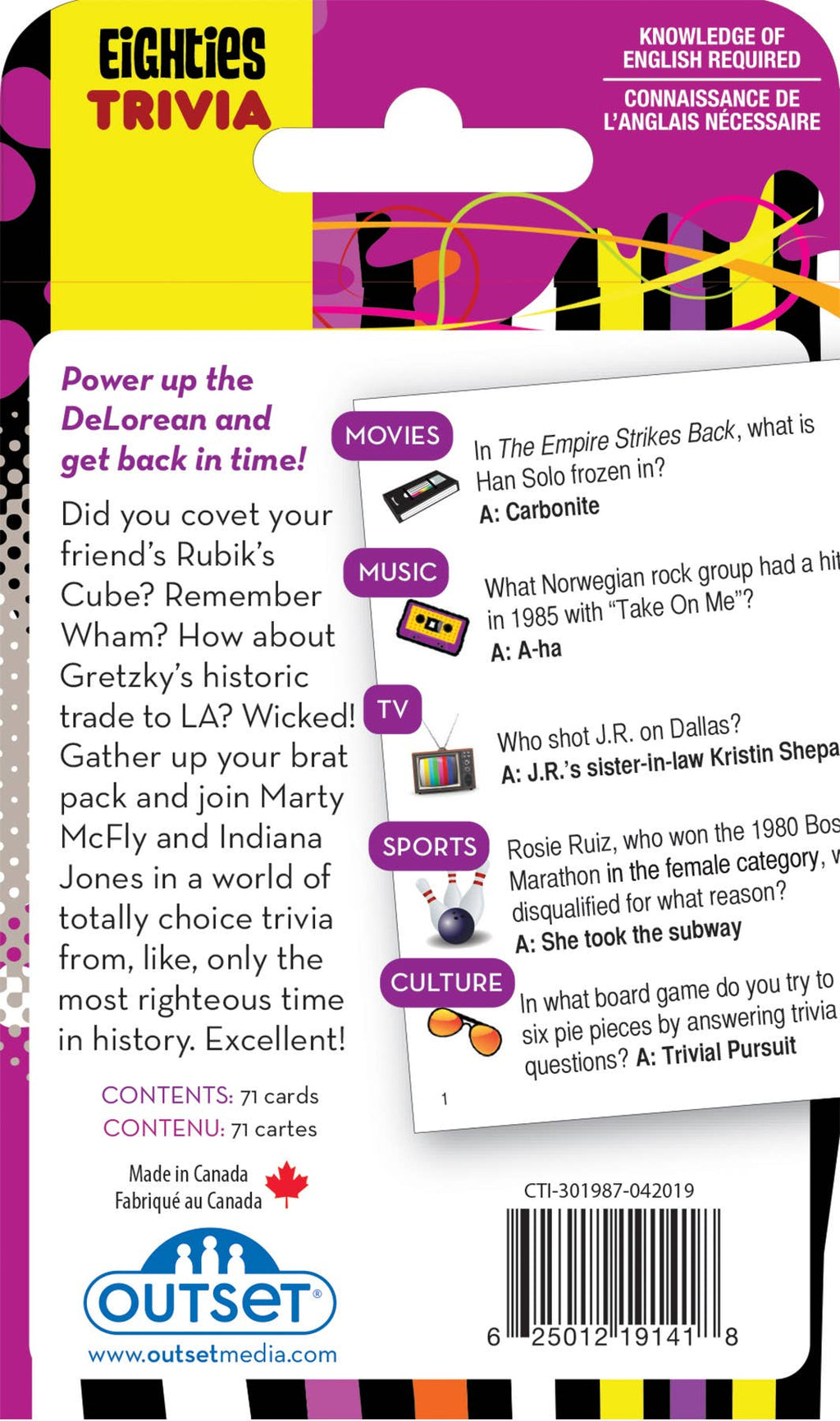 1980s - A Decade of Trivia Card Game