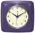 Retro Square Purple Indoor Wall Clock 9.25 Inch