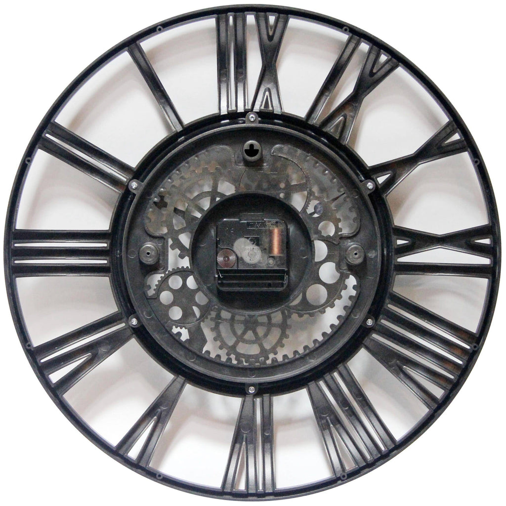 Gear Round Rust Industrial Wall Clock 15 Inch