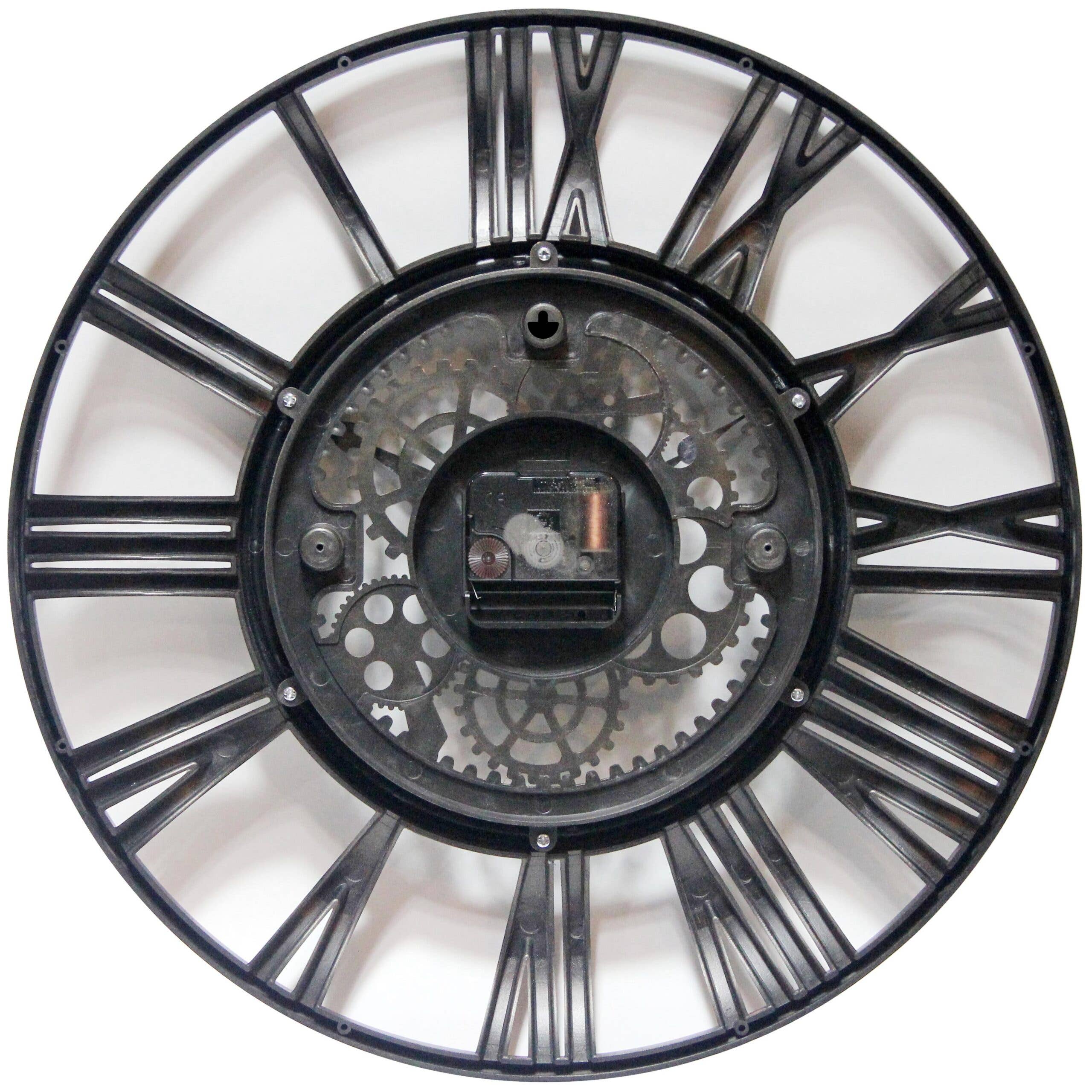 Gear Round Rust Industrial Wall Clock 15 Inch