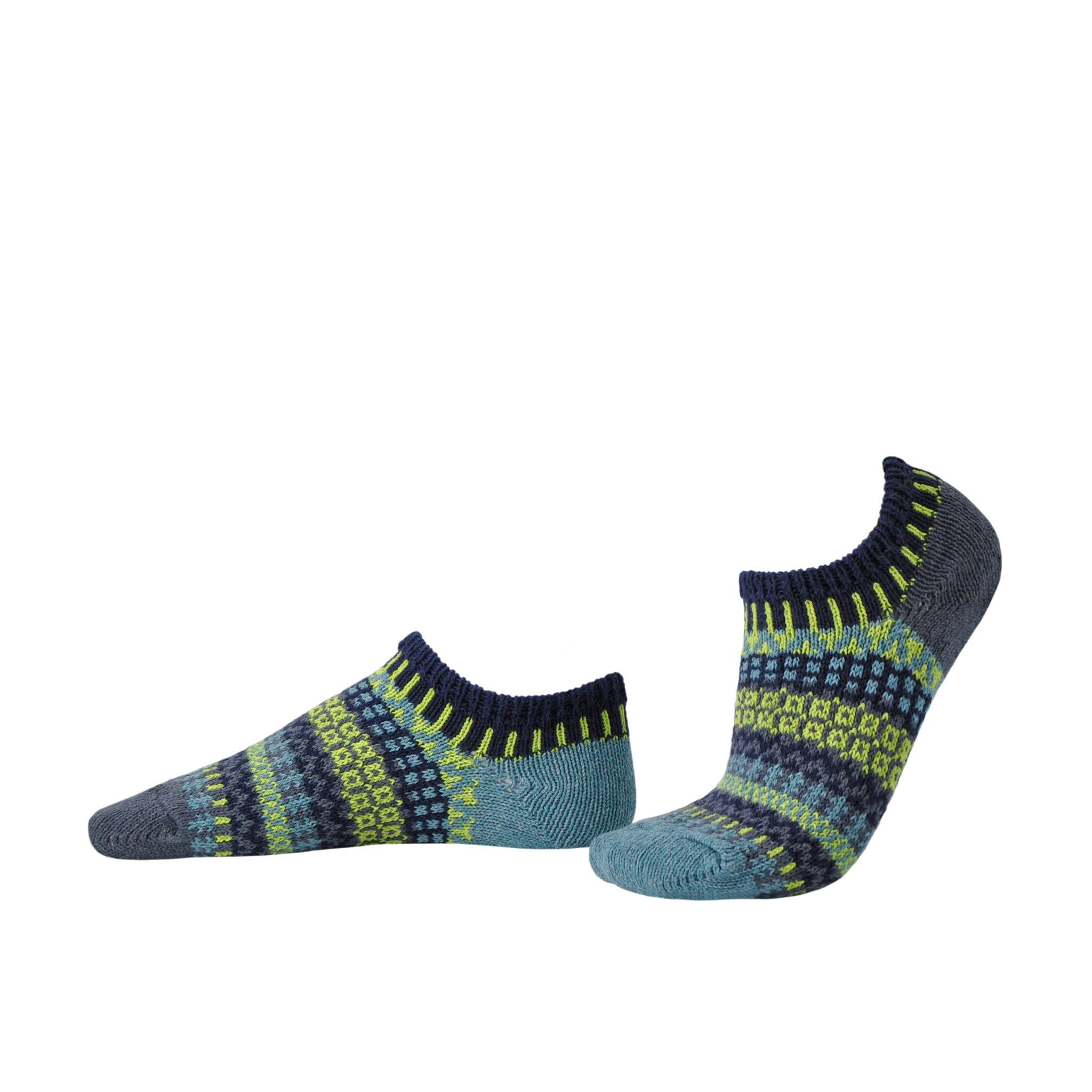 Lemongrass Ankle Socks | Sustainable USA Made No-Show Sock : M (Women8-10/Men7-9)