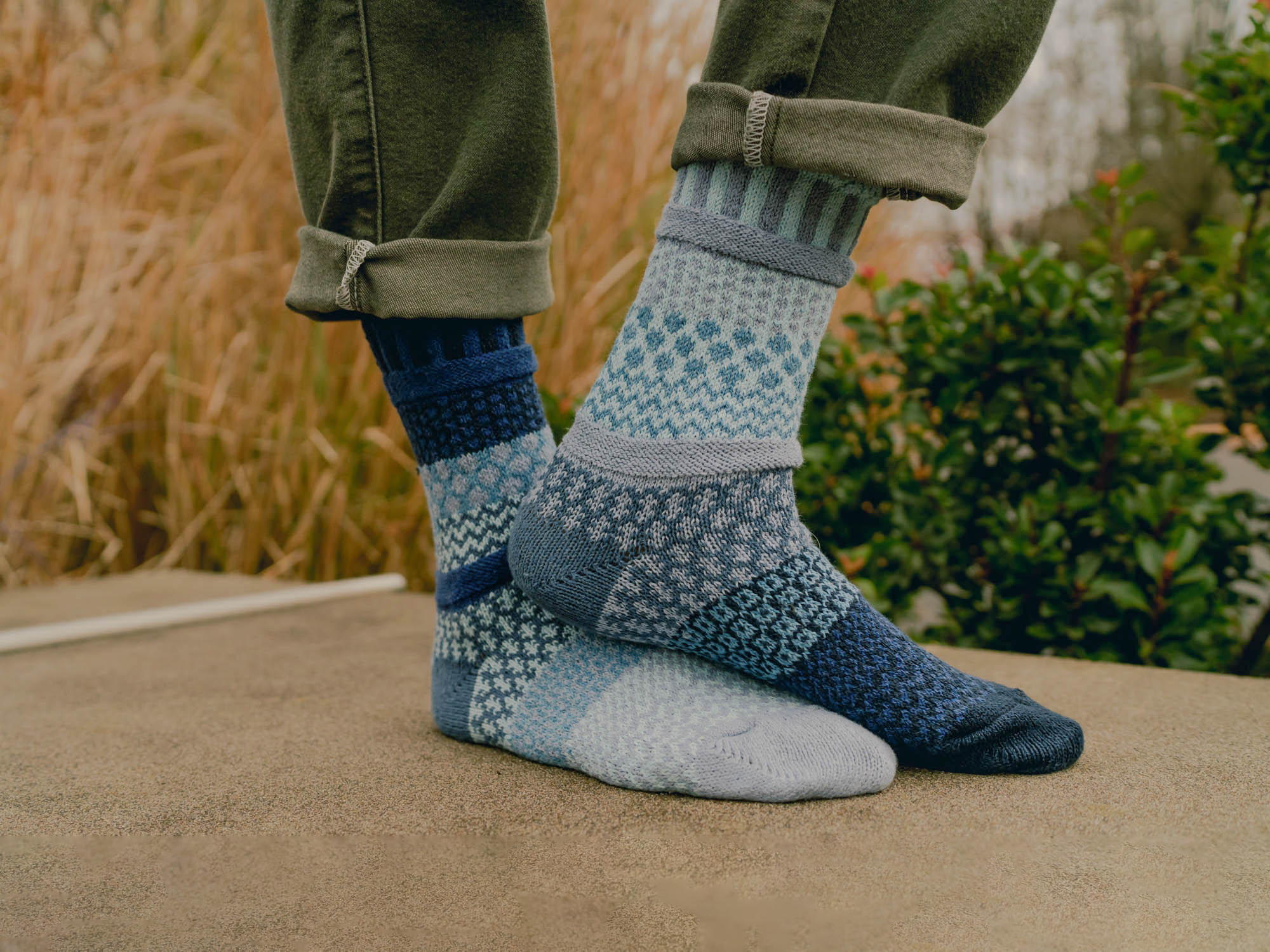 Horizon Crew Socks | Eco-Friendly & Made in the USA: Small (Women 6 - 8 / Men 5 - 7)