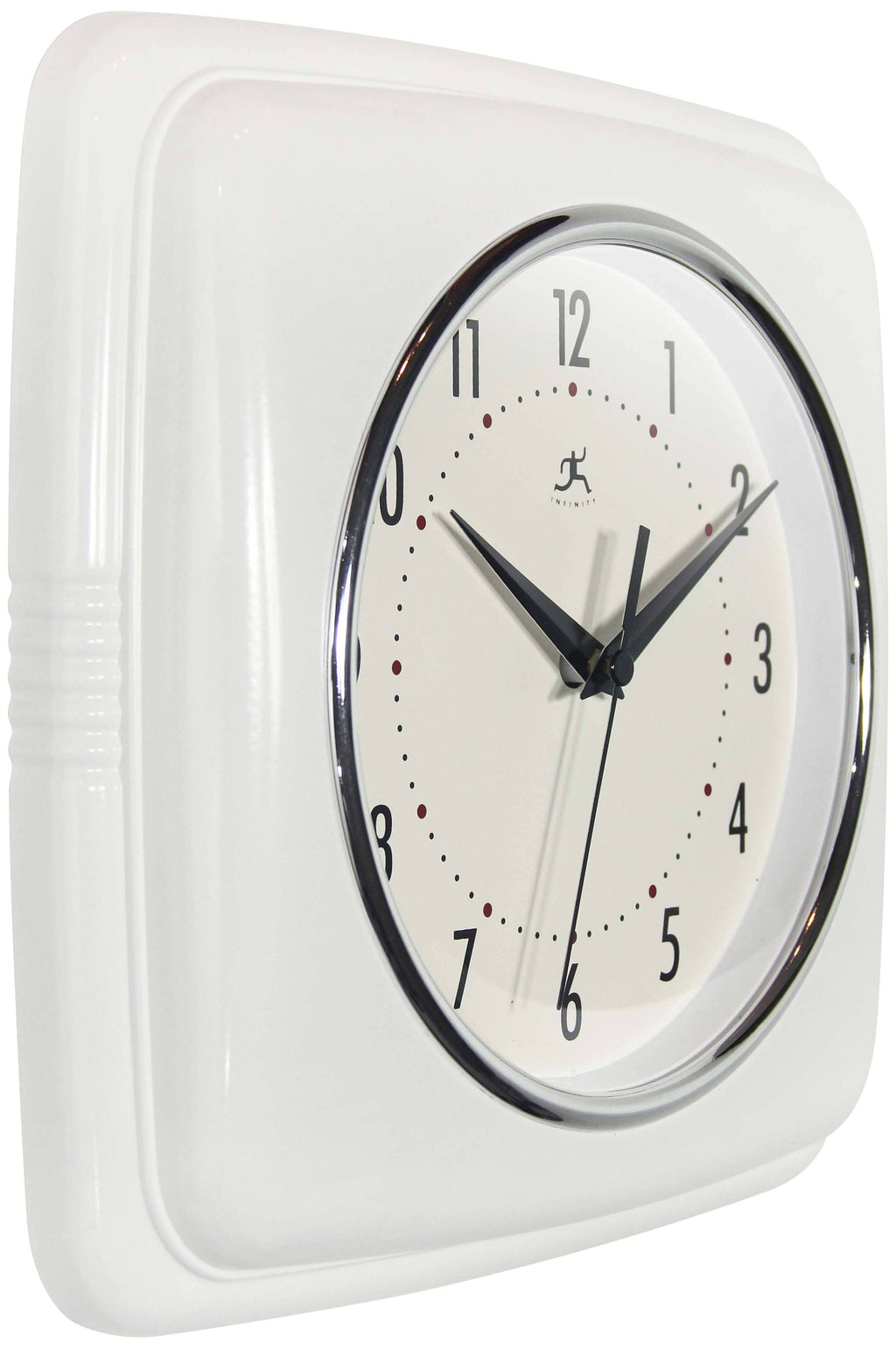 Retro Square White Indoor Wall Clock 9.25 Inch: White