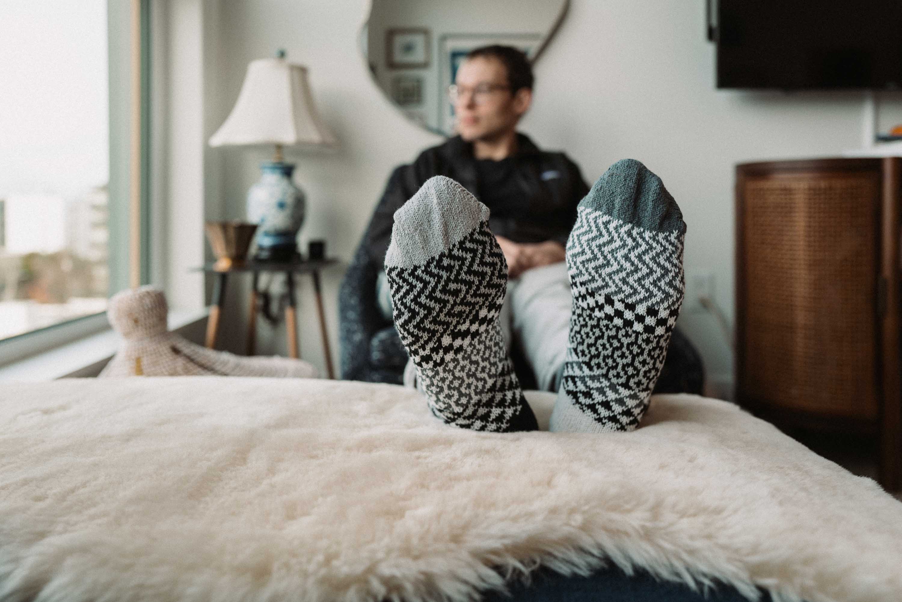 Midnight Crew Socks | Eco-Friendly & Made in the USA: S (Women6-8/Men5-7)
