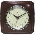 Retro Square Mahogany Indoor Wall Clock 9.25 Inch: Mahogany / 9.25 Inch