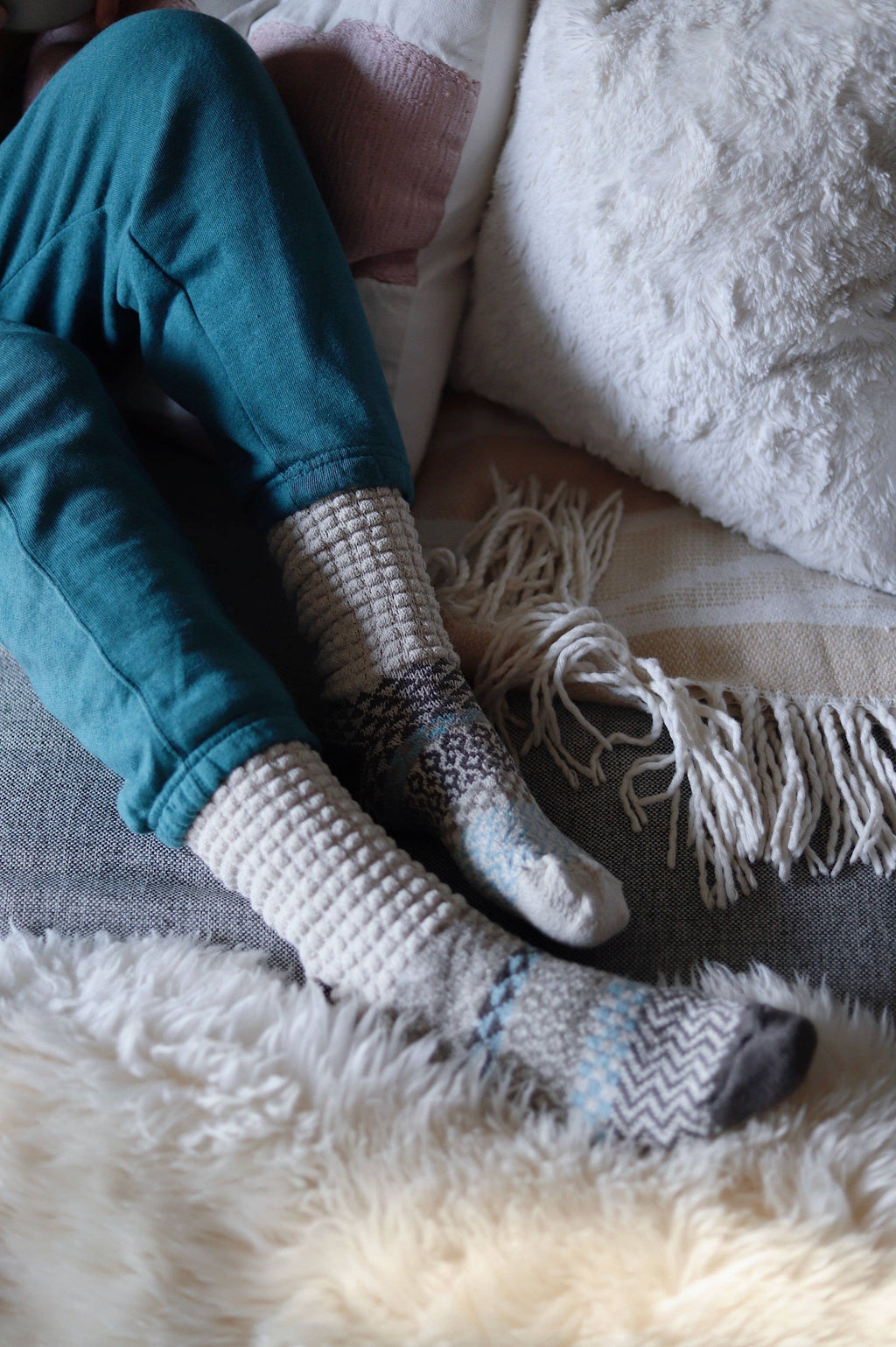 Slouch Socks - Seashell | Sustainably Made In The USA : Seashell / Medium