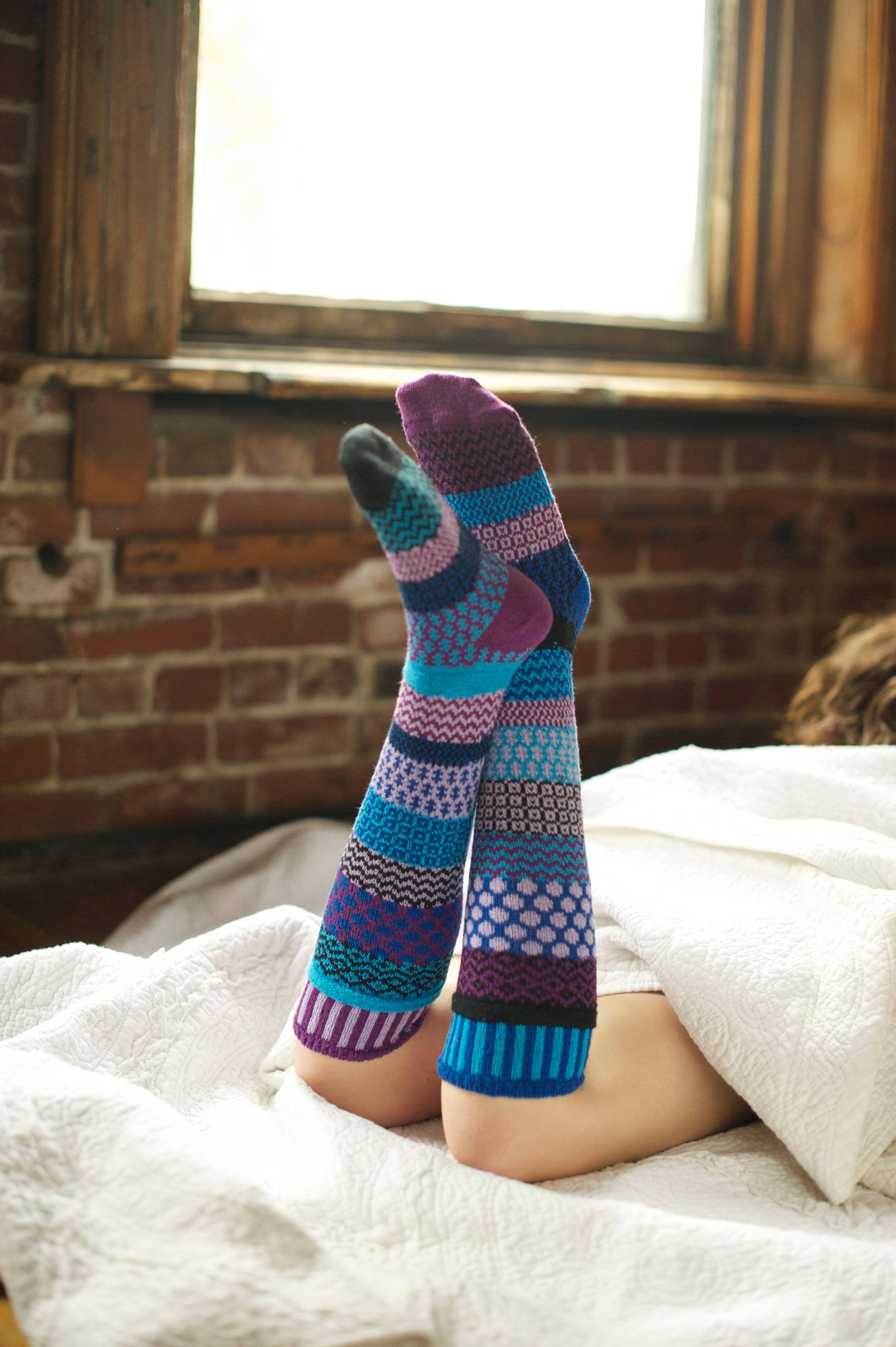 Raspberry Adult Knee Socks | Sustainably Made In The USA : M (Women8-10/Men7-9)