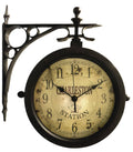 Outdoor Round Weathered Brown Wall Clock 12 Inch