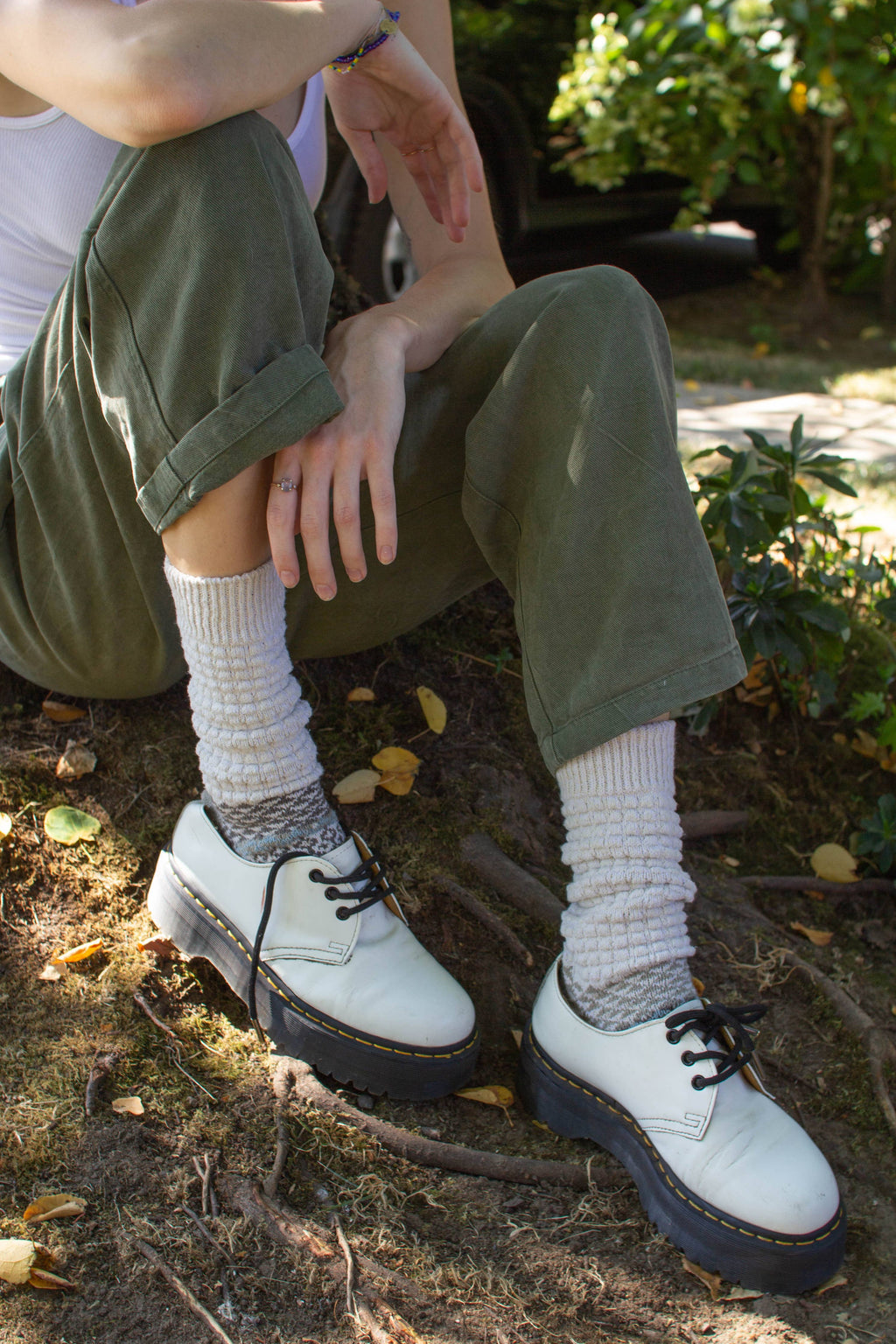 Slouch Socks - Seashell | Sustainably Made In The USA : Seashell / Medium