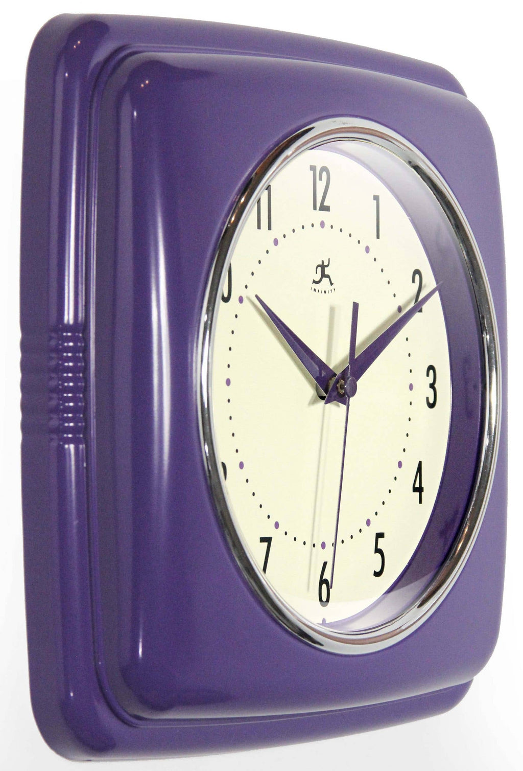 Retro Square Purple Indoor Wall Clock 9.25 Inch