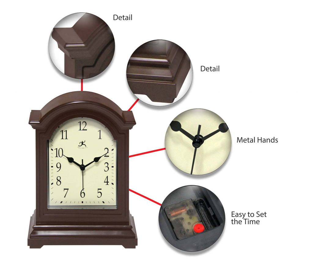 Classic Grandfather Brown Traditional Tabletop Clock 9 Inch
