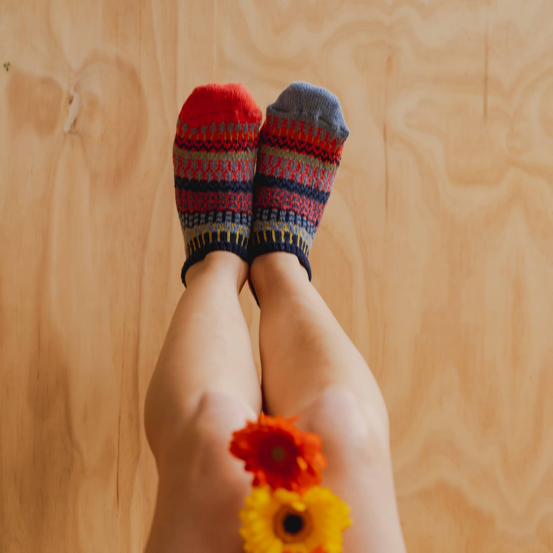 Masala Ankle Socks | Sustainable USA Made No-Show Sock : M (Women8-10/Men7-9)