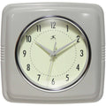 Retro Square Stone Grey Indoor Wall Clock 9.25 Inch: Stone Grey / 9.25 Inch