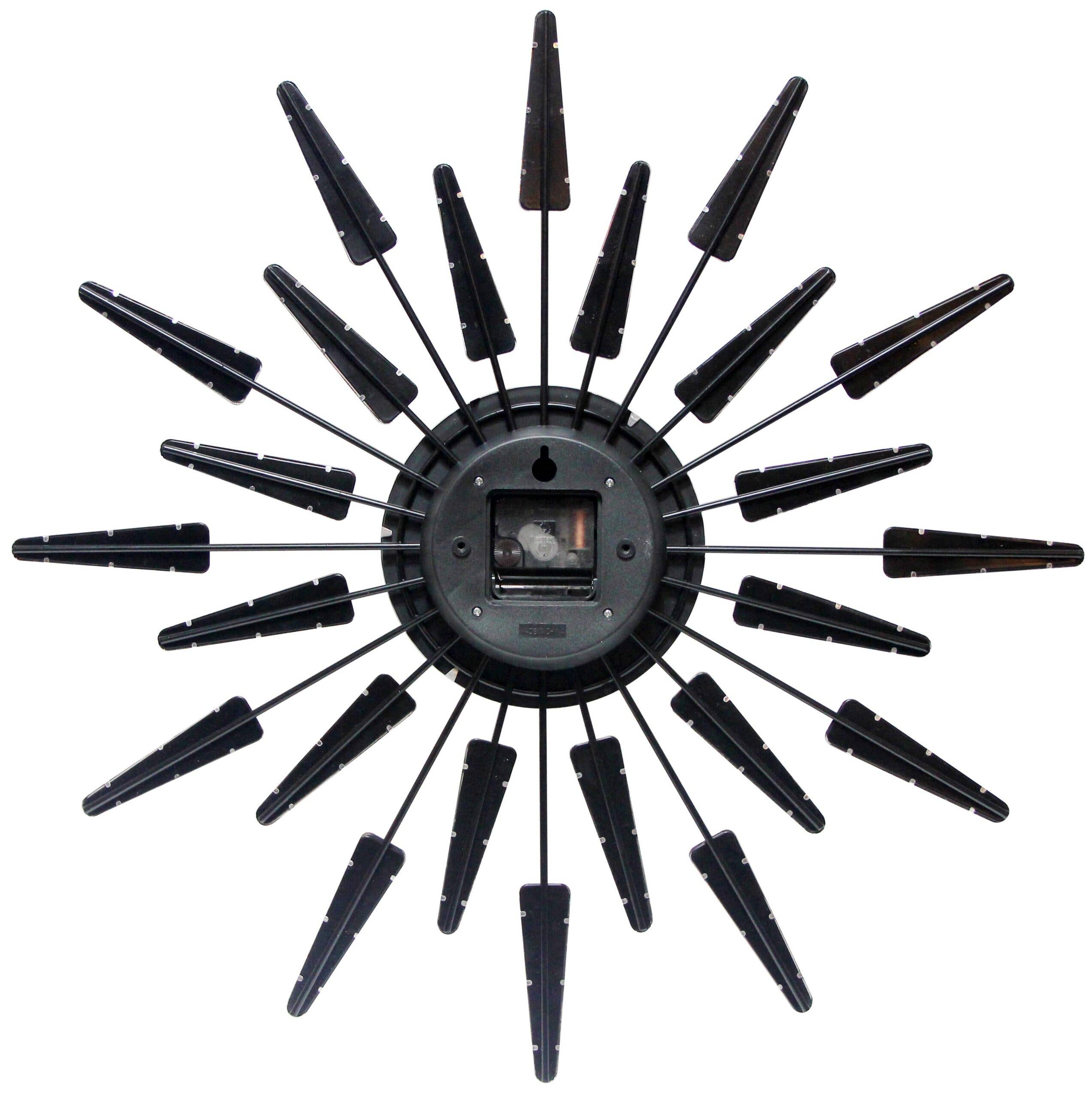 Midcentury/Modern Starburst Walnut Wall Clock 23 Inch