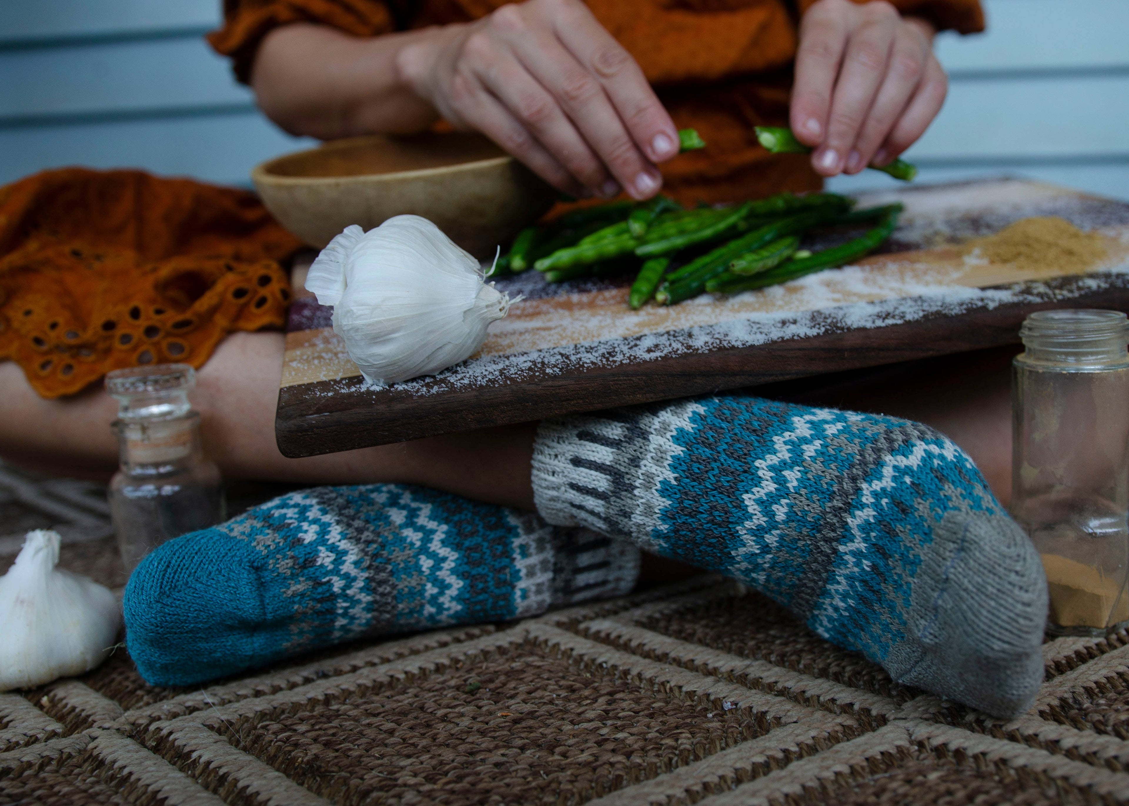 Cumin Ankle Socks | Sustainable USA Made No-Show Sock : S (Women6-8/Men5-7)