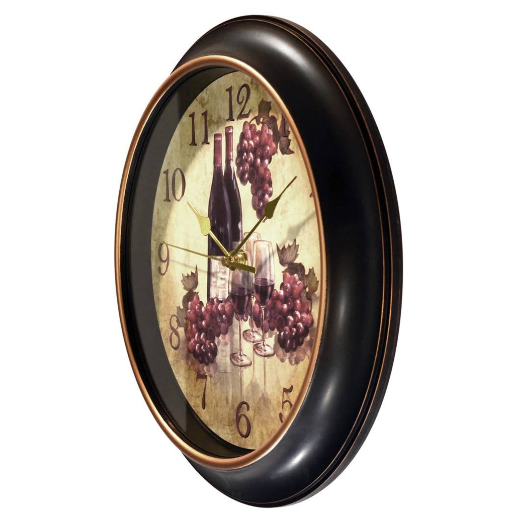 Rustic Round Black Indoor Wall Clock 12 Inch