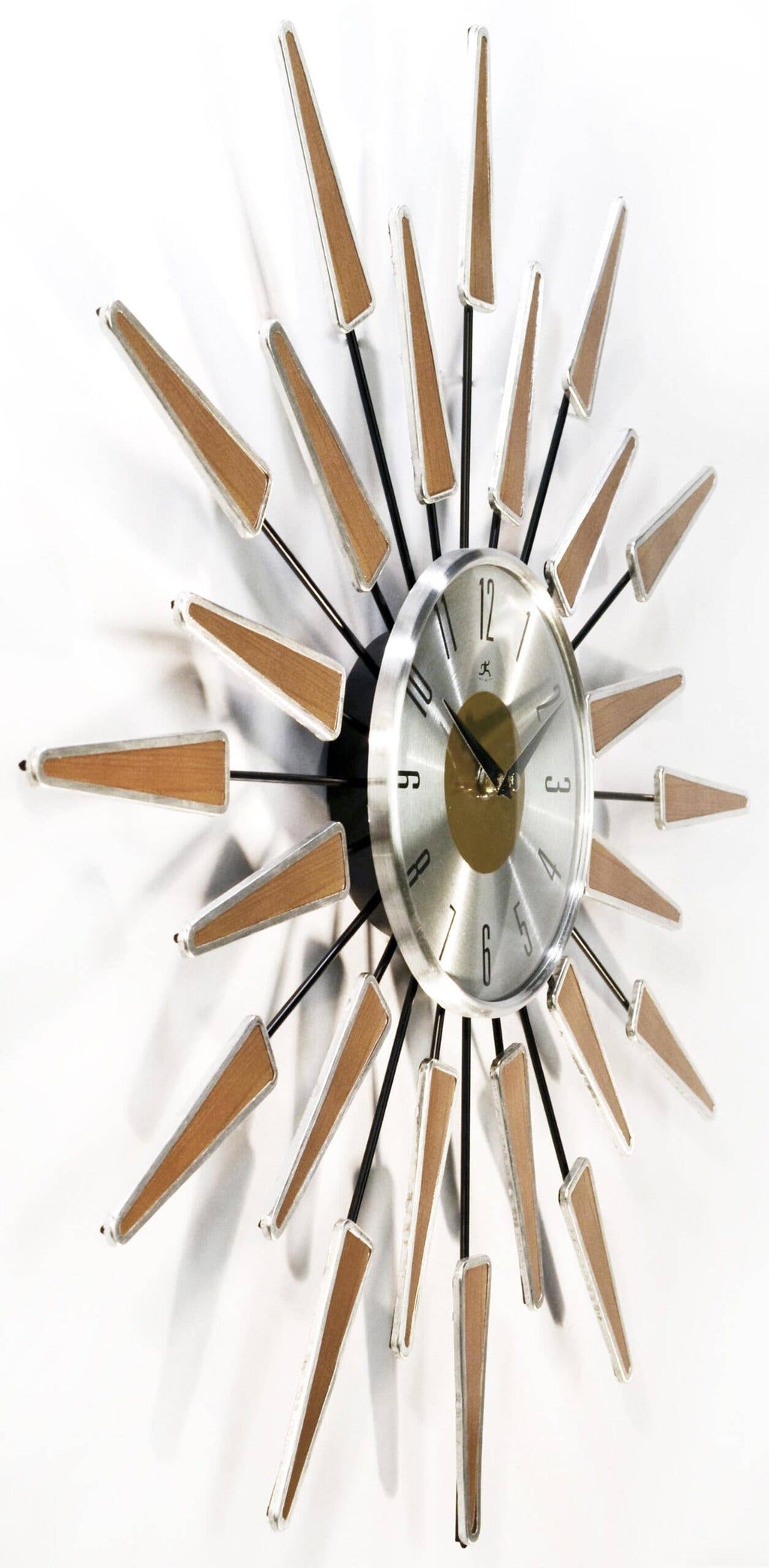 Midcentury/Modern Starburst Walnut Wall Clock 23 Inch