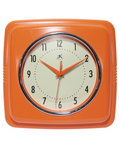 Retro Square Orange Indoor Wall Clock 9.25 Inch