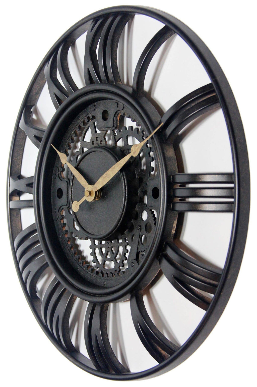 Gear Round Rust Industrial Wall Clock 15 Inch