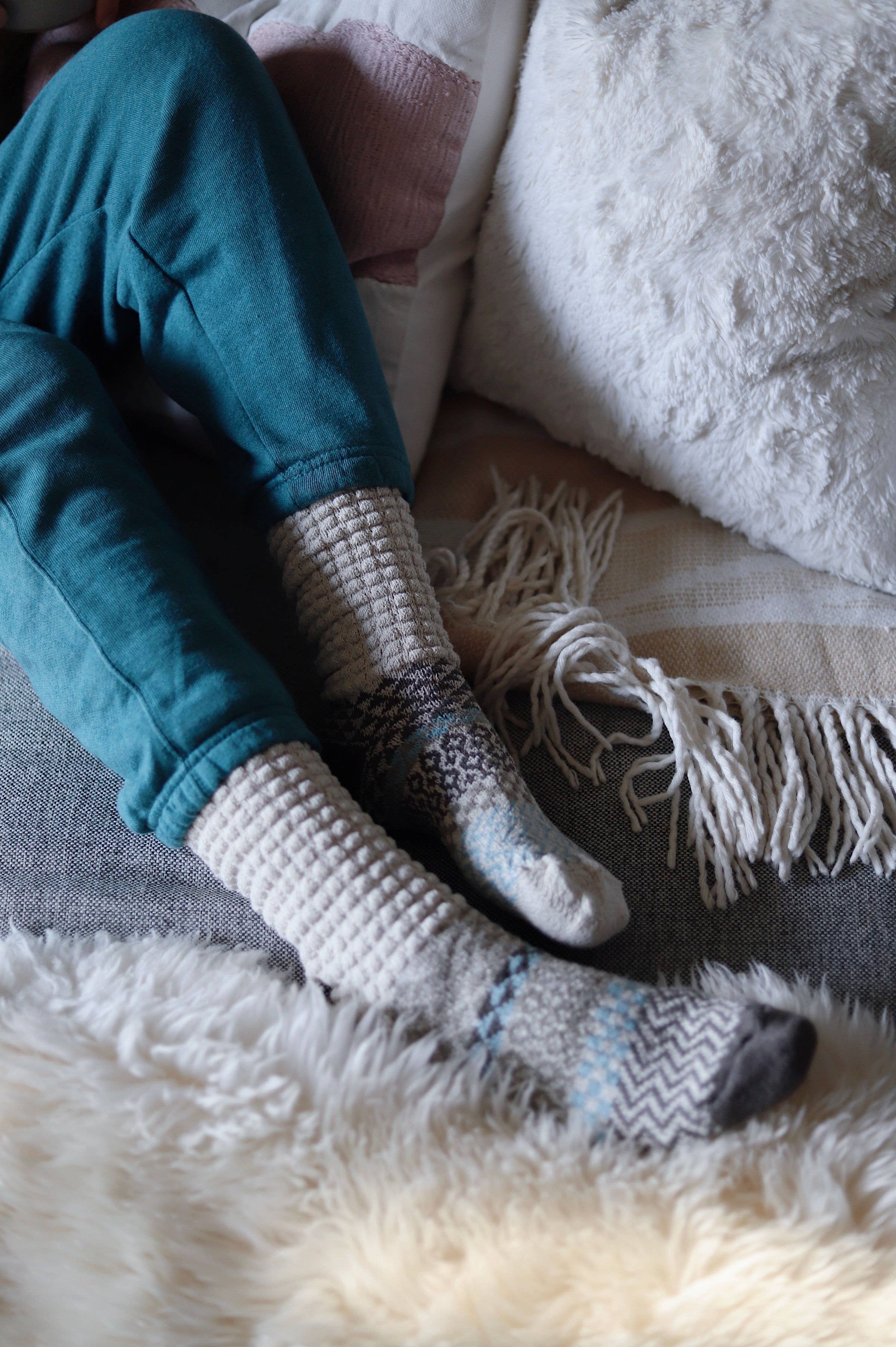 Slouch Socks - Seashell | Sustainably Made In The USA : Seashell / Small
