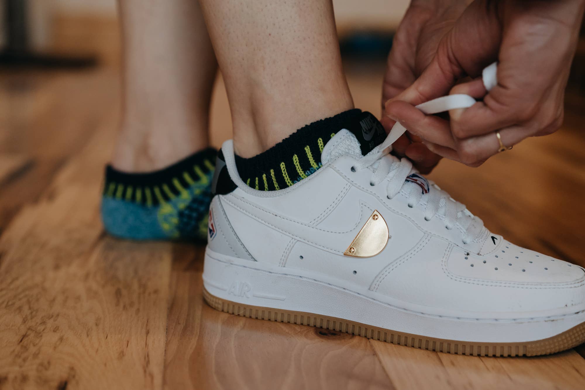 Lemongrass Ankle Socks | Sustainable USA Made No-Show Sock : M (Women8-10/Men7-9)