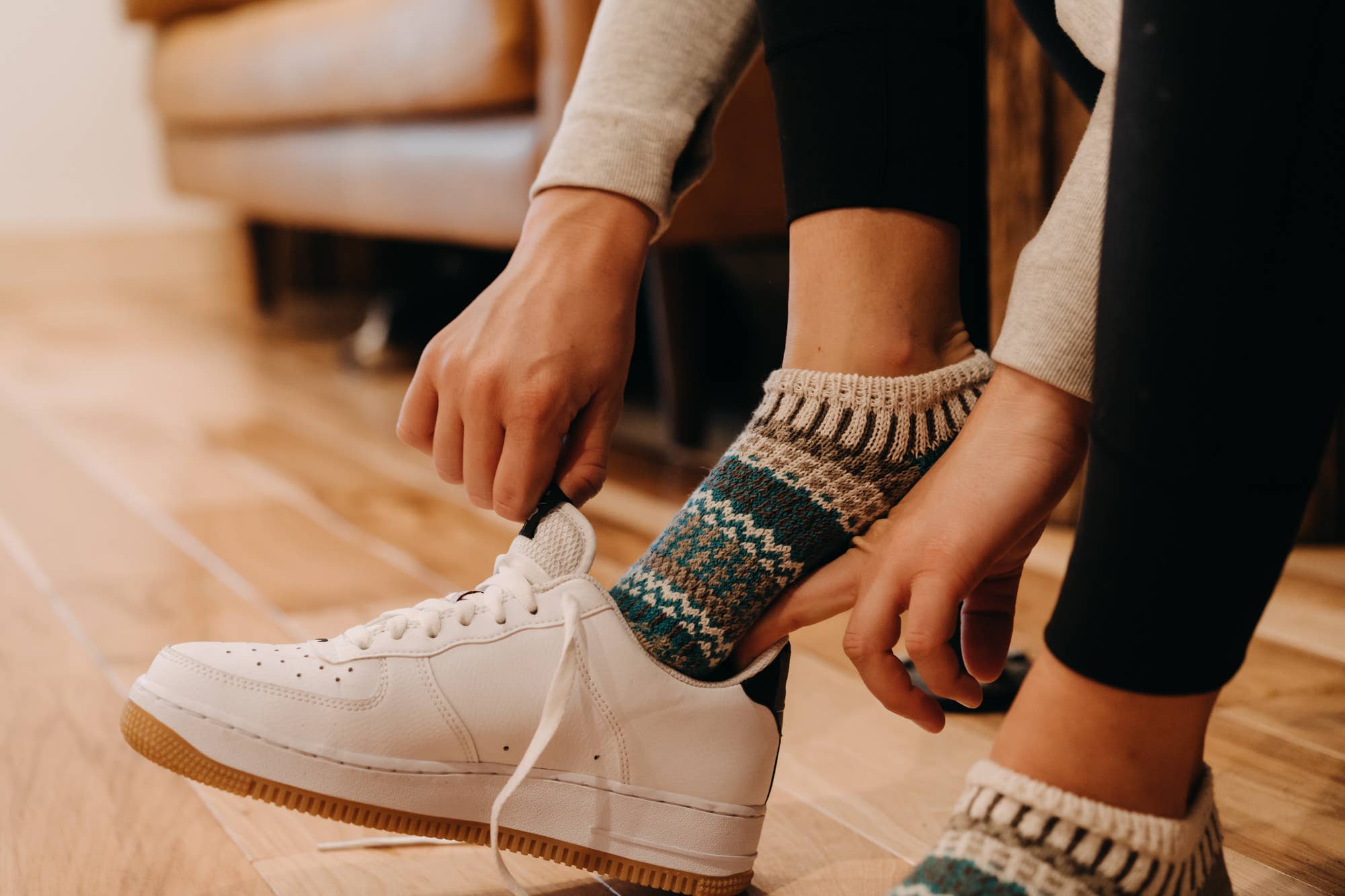 Cumin Ankle Socks | Sustainable USA Made No-Show Sock : M (Women8-10/Men7-9)